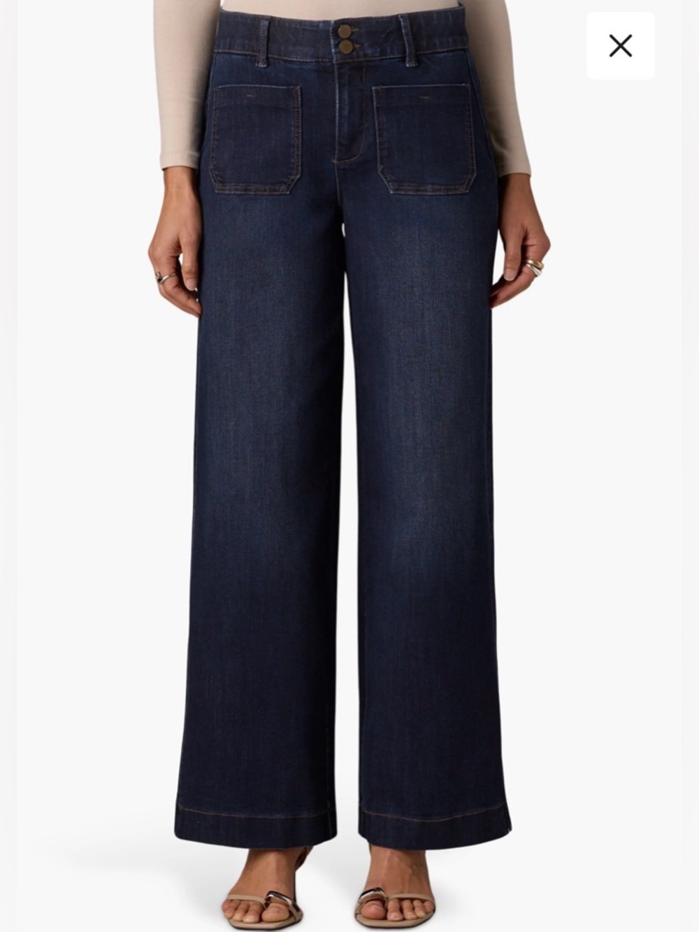 Wit and Wisdom Dark Wash Patch Pocket Wide Leg Jeans